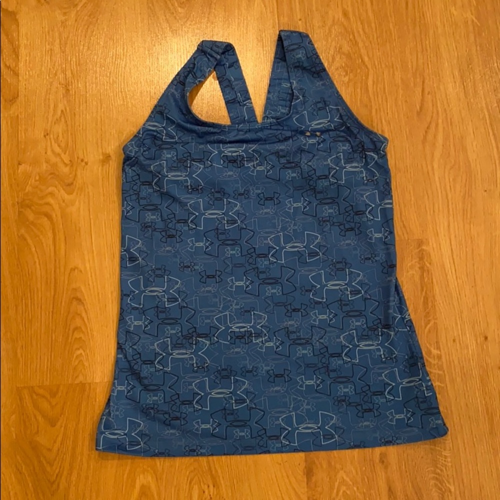 EUC Under Armor Heat Gear tank top Blue Sz M